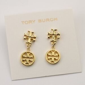 Tory Burch Gold Logo Earrings